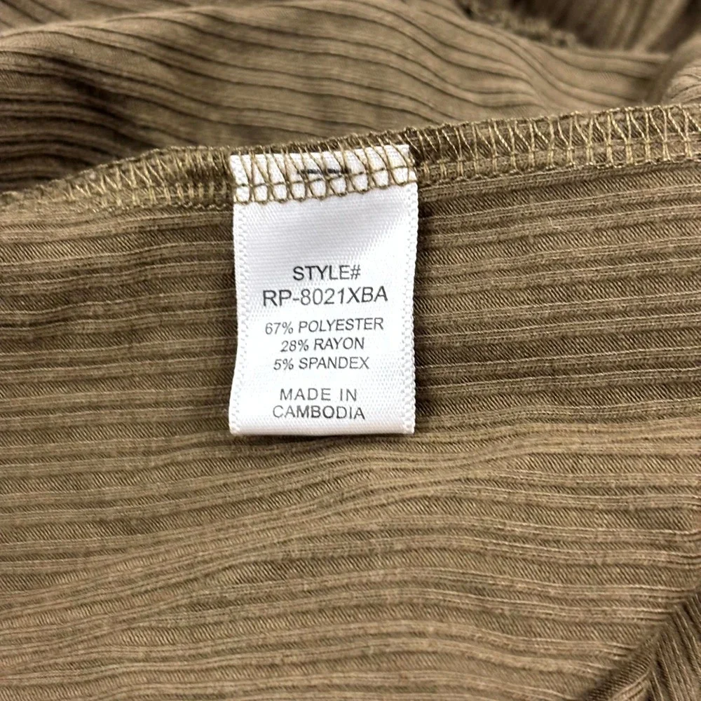 Zenana Womens Ribbed Wide Leg Jumpsuit Olive Green V Neck Sleeveless Plus 2X - Picture 8 of 9